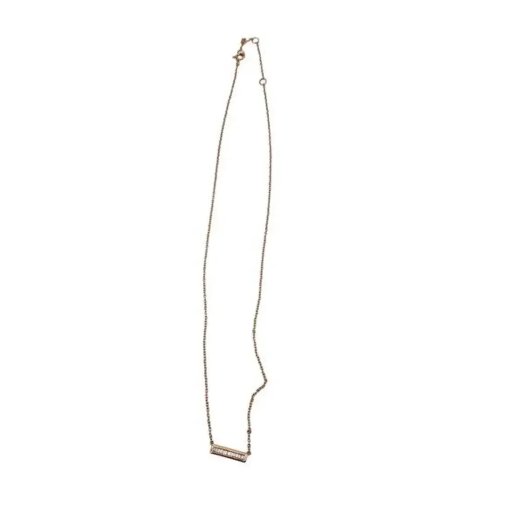 925‎ Sterling Silver Rose gold Bar Dainty Necklace